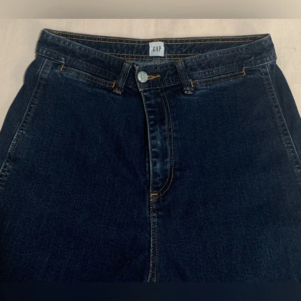 GAP Women High Rise Flare Wide-Leg Crop Jeans in Deep Blue, Sz 10. NWOT - Picture 5 of 12